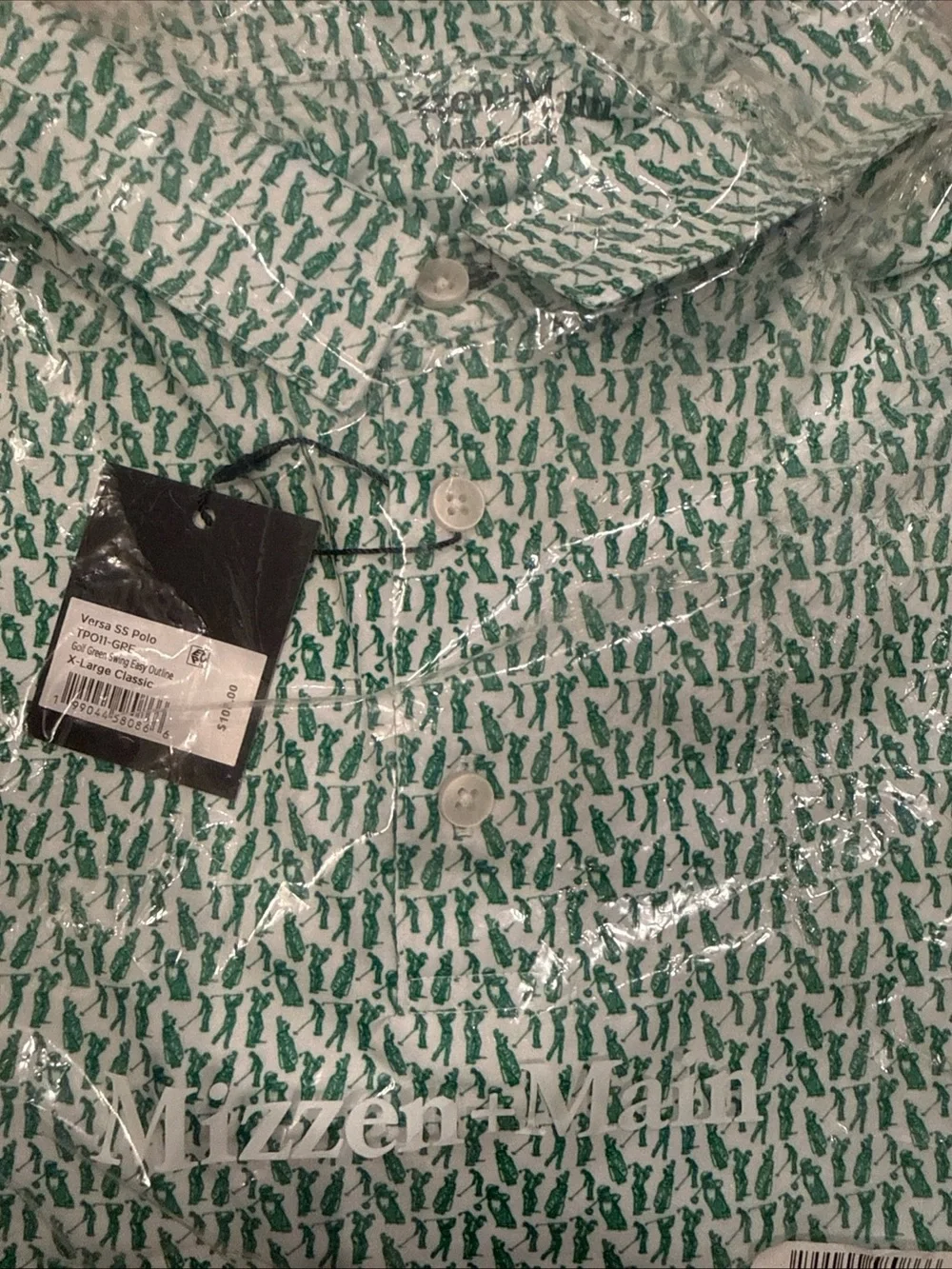 Mizzen+Main Versa SS Polo - Golf Green Swing Short Sleeve Size XL Classic